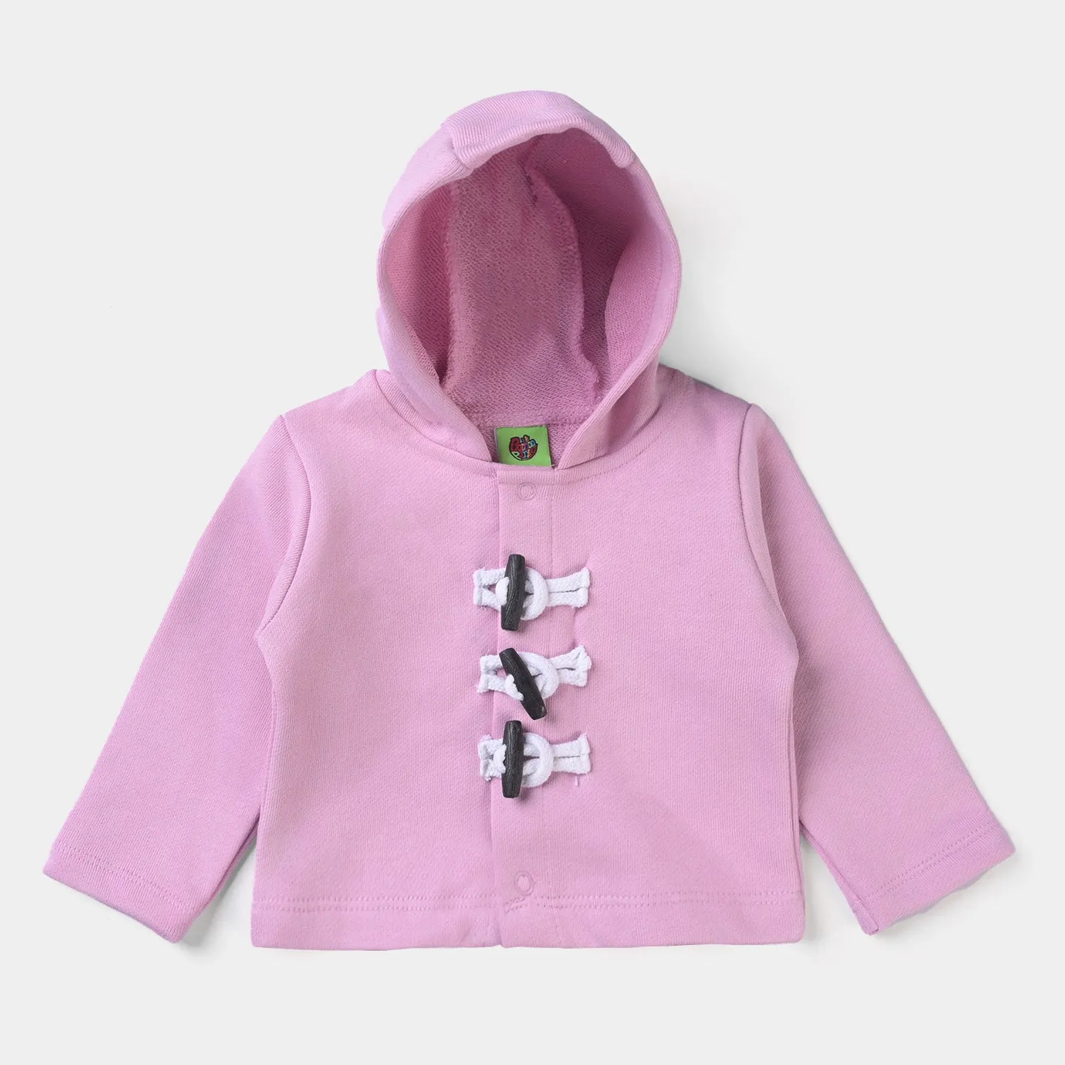 Infant Girls Cotton Terry Jacket Button-Pink