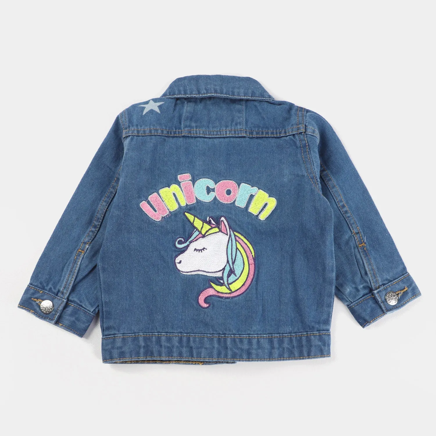 Infant Girls Denim Jacket Character -Mid Blue