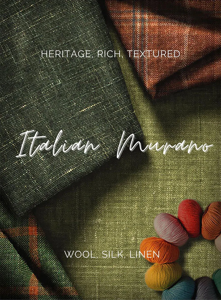 Italian Murano Ando Wool Linen Silk Suit