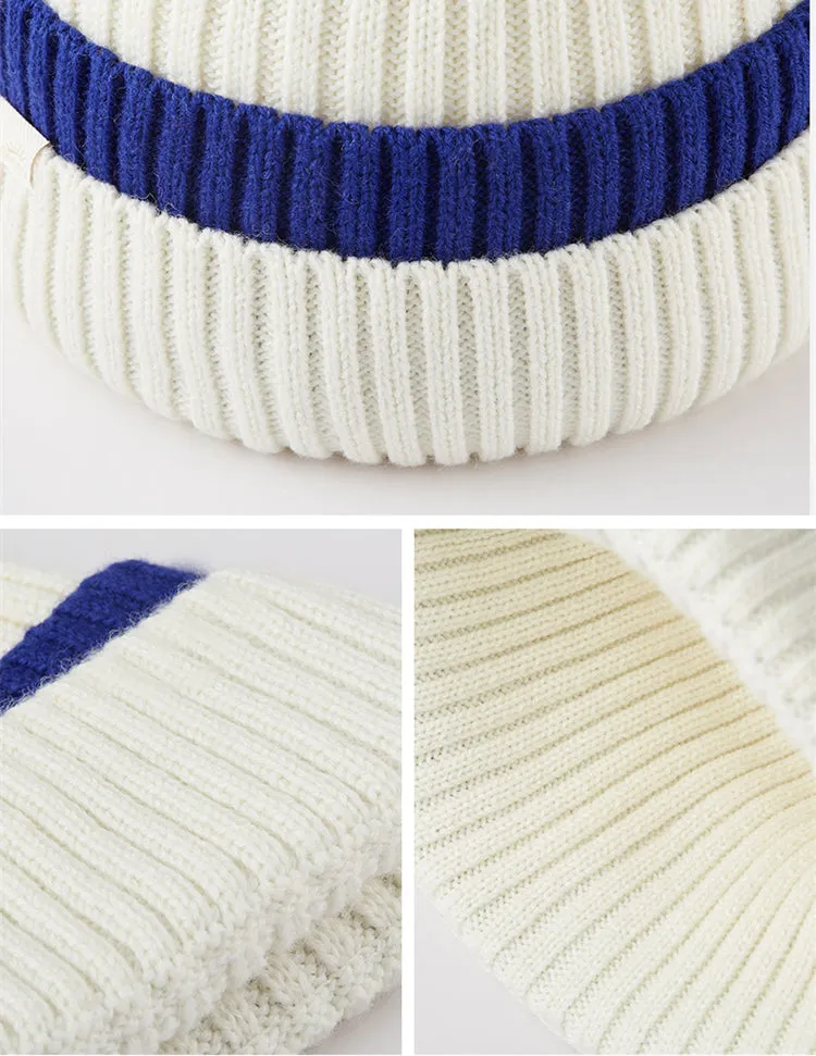 Japan Stock Women's Winter Contract Color Heated Knit Hat