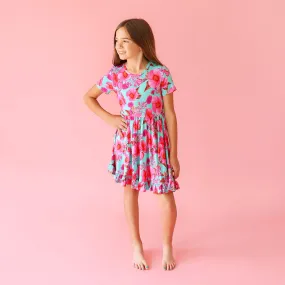 Kienna Short Sleeve Ruffled Twirl Dress