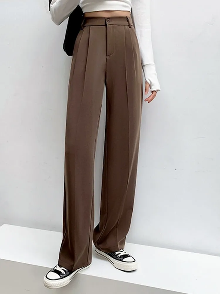 Loose Wide Leg Summer Trousers with High Waist