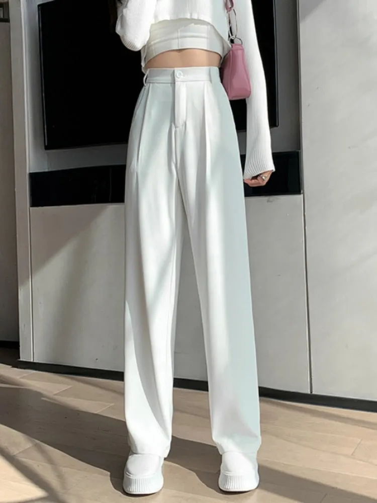 Loose Wide Leg Summer Trousers with High Waist