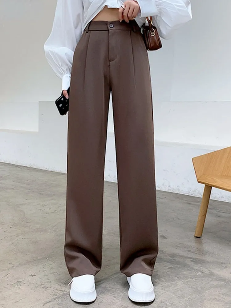 Loose Wide Leg Summer Trousers with High Waist