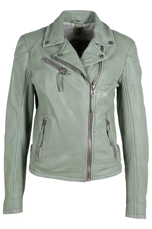 Mauritius - Sofia 4 RF Woman's Leather Jacket - Frosty Green