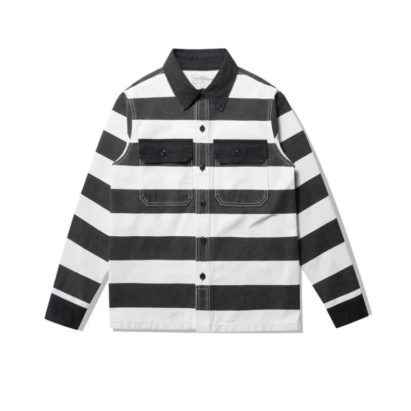 Men's Striped Moto Jacket