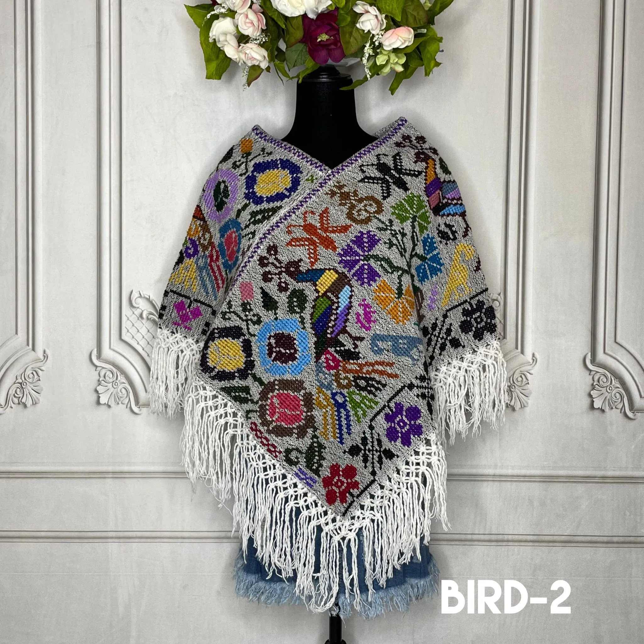 Mexican Cape Poncho Cross Stitch Heather Peacock