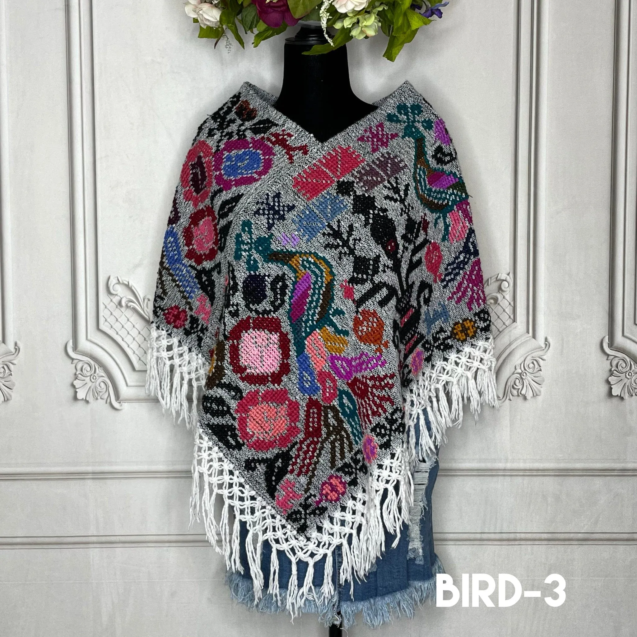 Mexican Cape Poncho Cross Stitch Heather Peacock