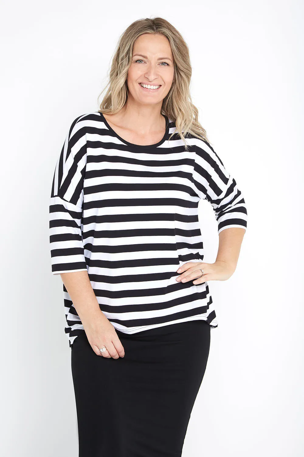 Montmartre Bamboo Top - Wide Black/White