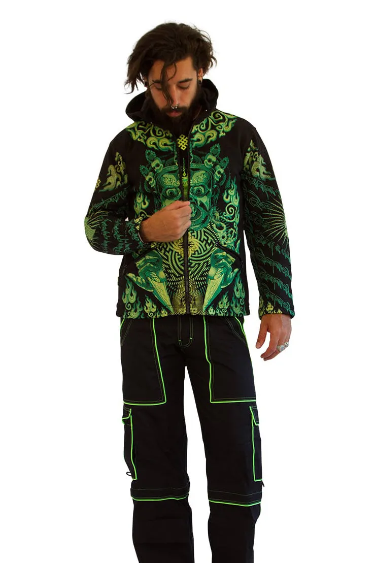 Morph Jacket Round Hood: Lime Mahakala