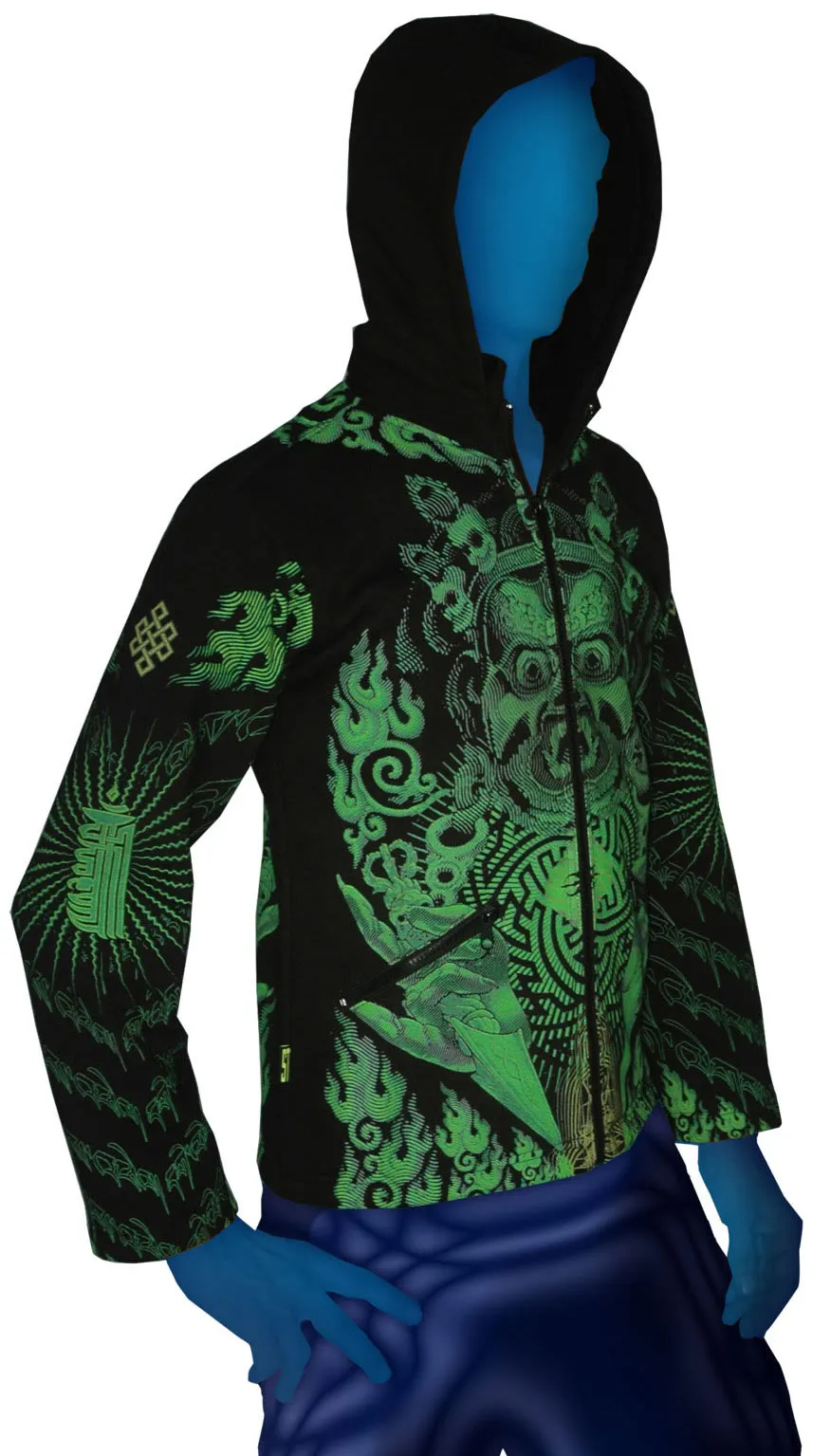 Morph Jacket Round Hood: Lime Mahakala