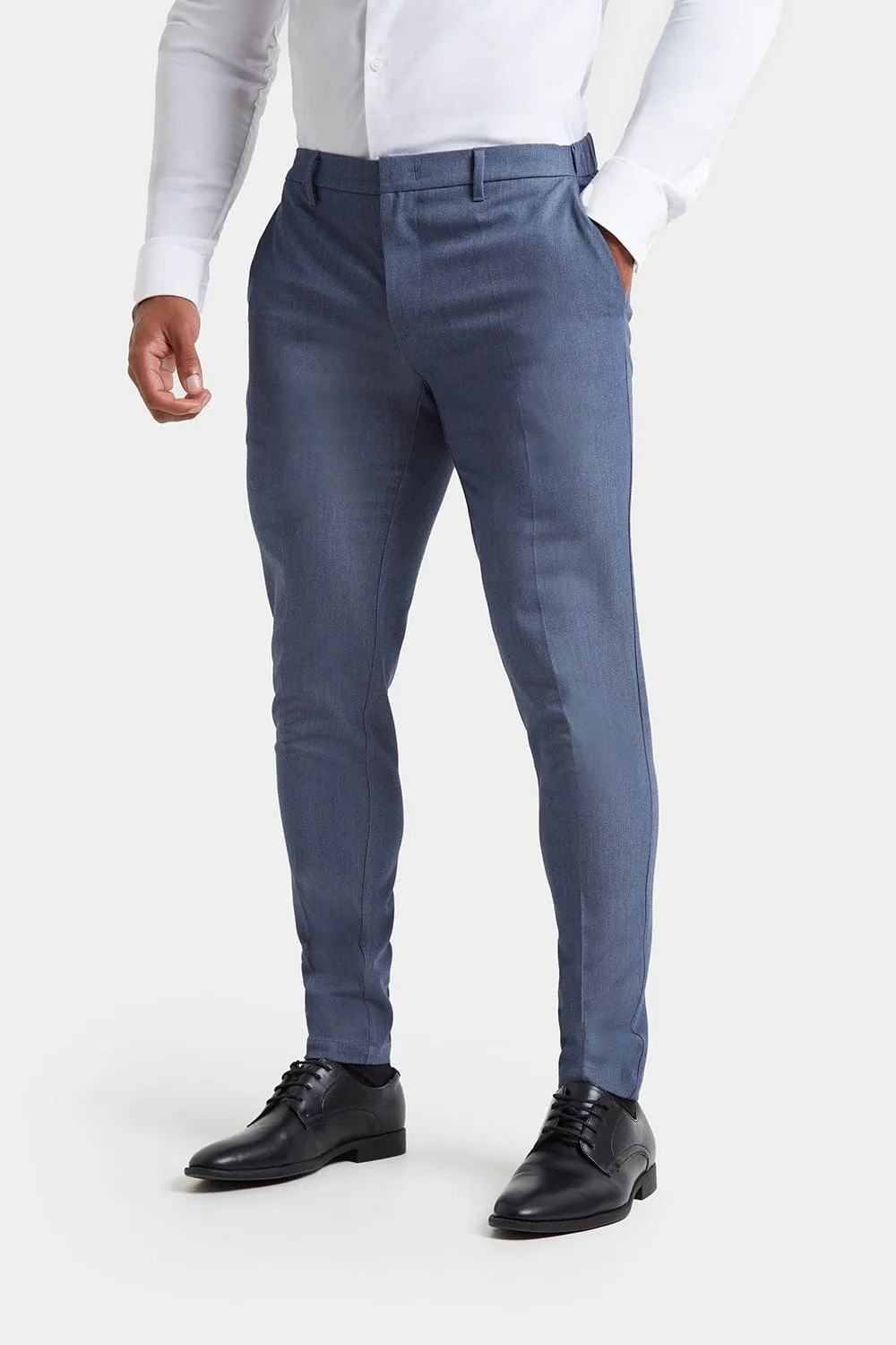 Muscle Fit Essential Trousers in Chambray