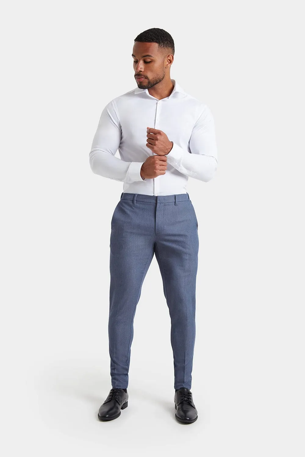 Muscle Fit Essential Trousers in Chambray