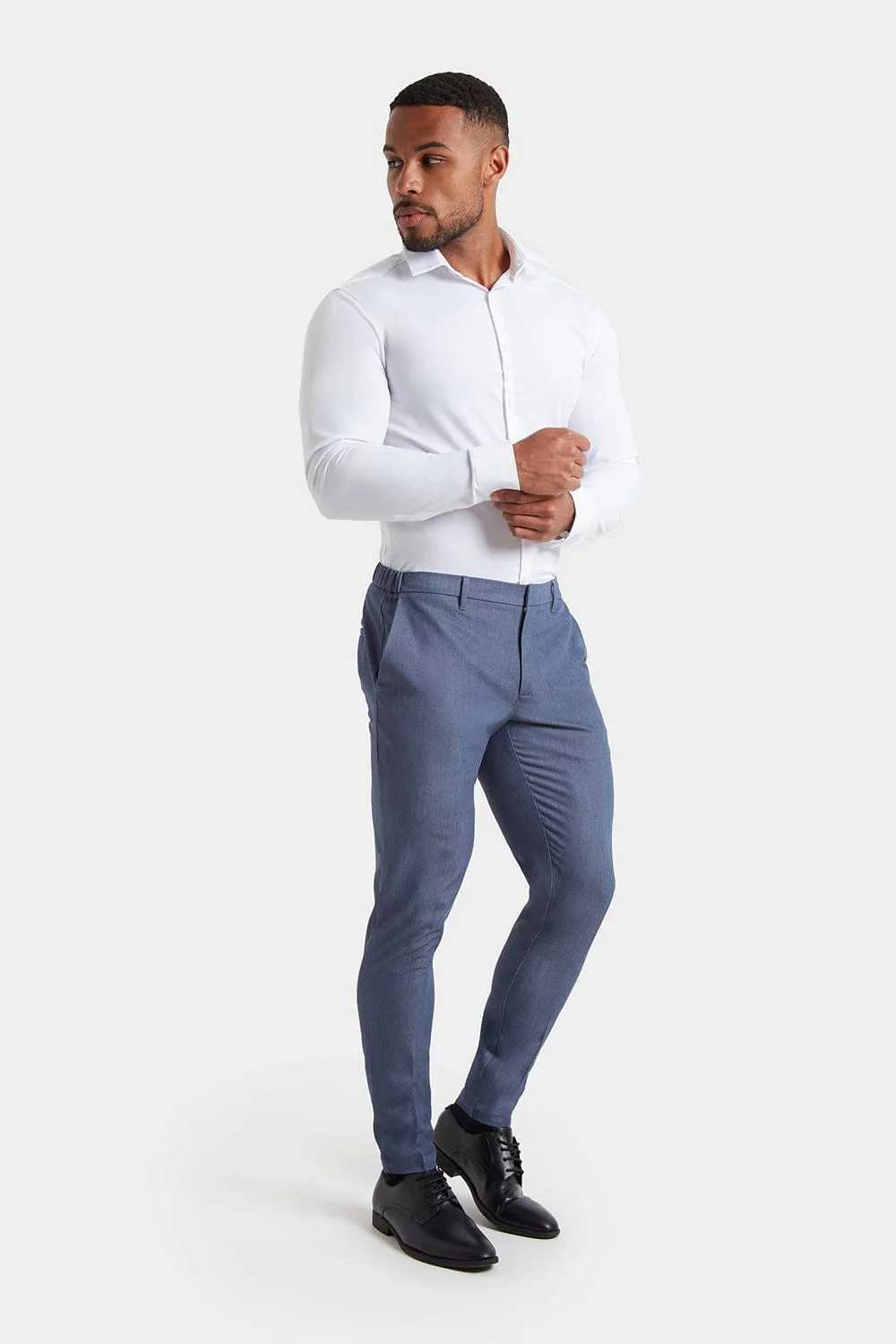 Muscle Fit Essential Trousers in Chambray