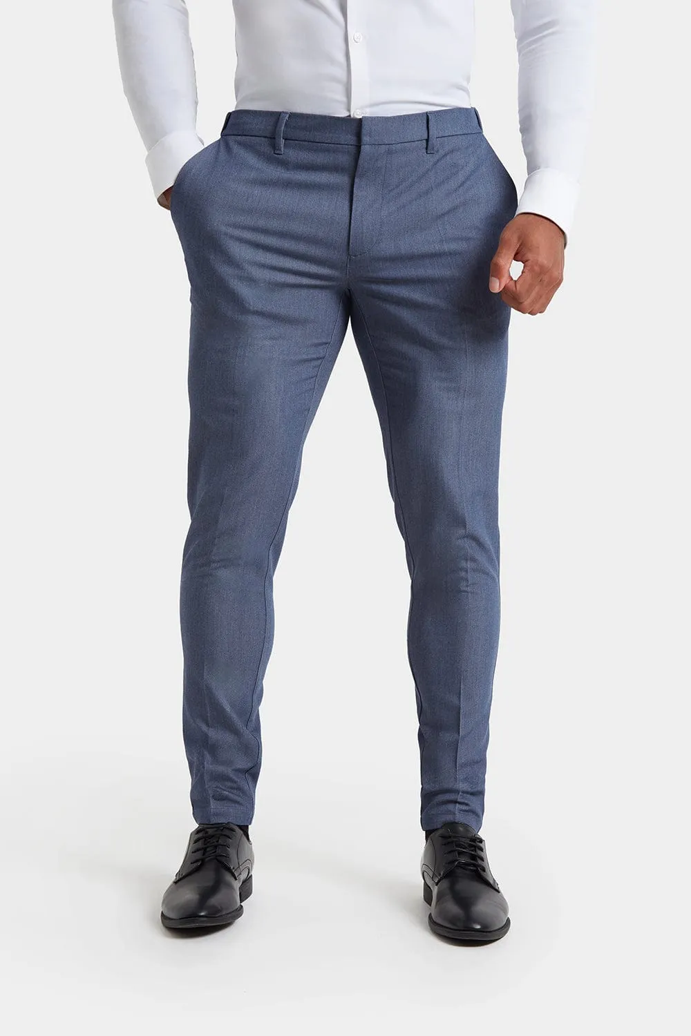 Muscle Fit Essential Trousers in Chambray