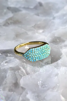 Native Gem - ID ring in 14K gold vermeil   turquoise