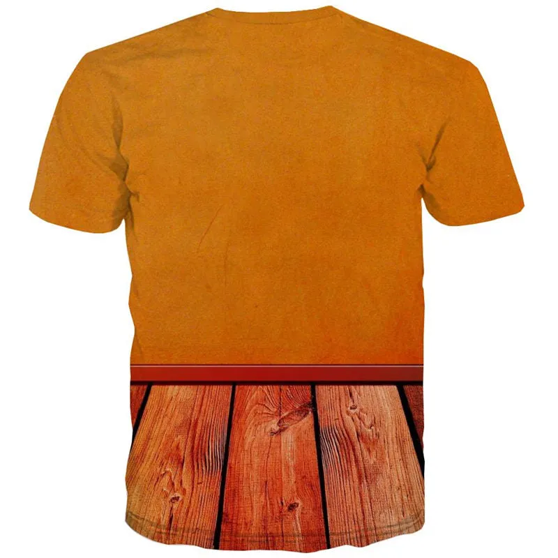 orange floor wind tshirts 3D tshirt special texture Casual men different art costume