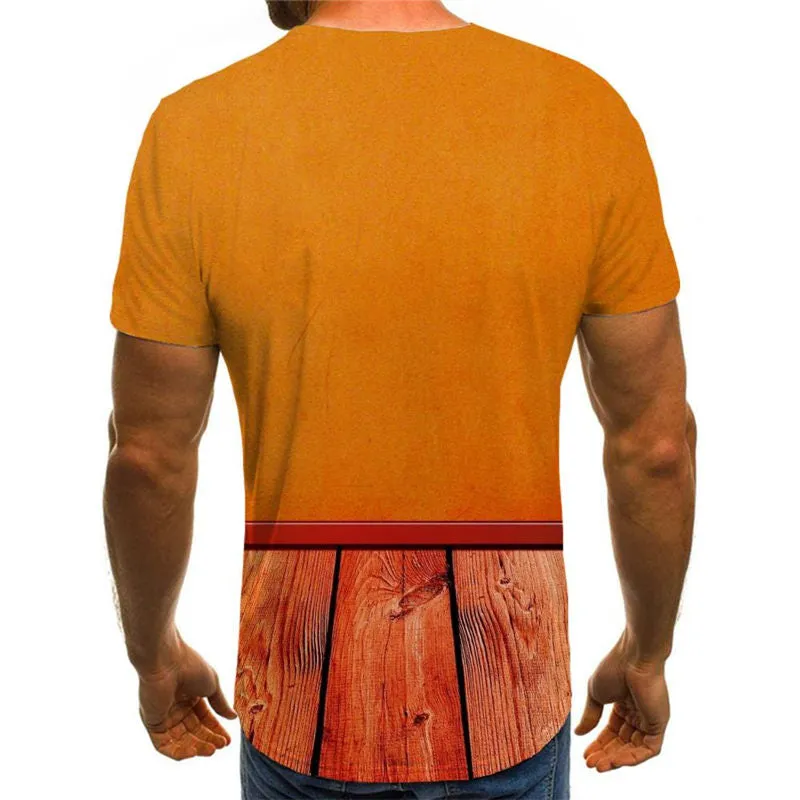 orange floor wind tshirts 3D tshirt special texture Casual men different art costume