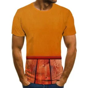 orange floor wind tshirts 3D tshirt special texture Casual men different art costume