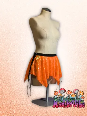 Orange Sequin Pixie Skirt - Made to Order