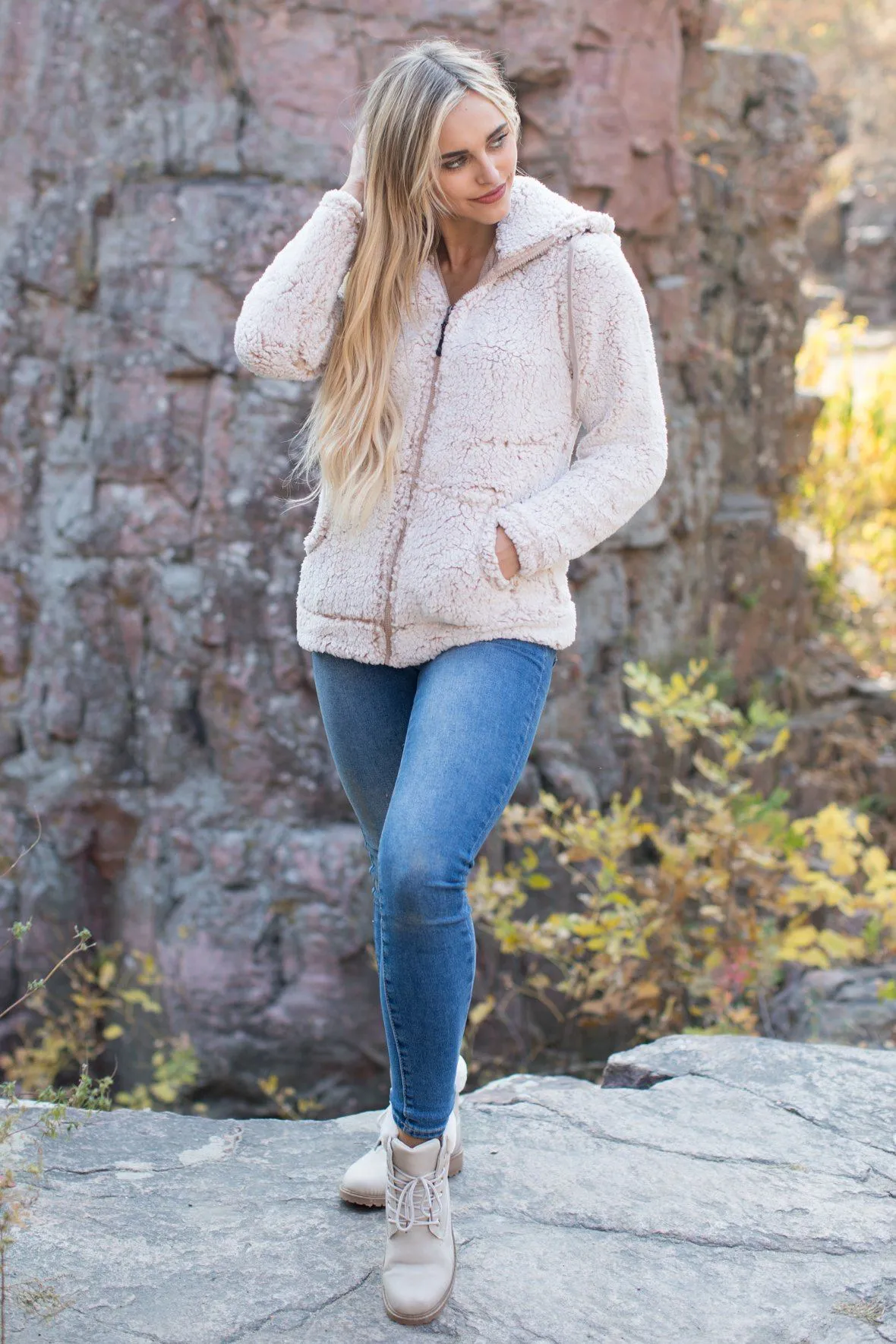 Path That Leads To You Frosty Hooded Jacket in Oatmeal