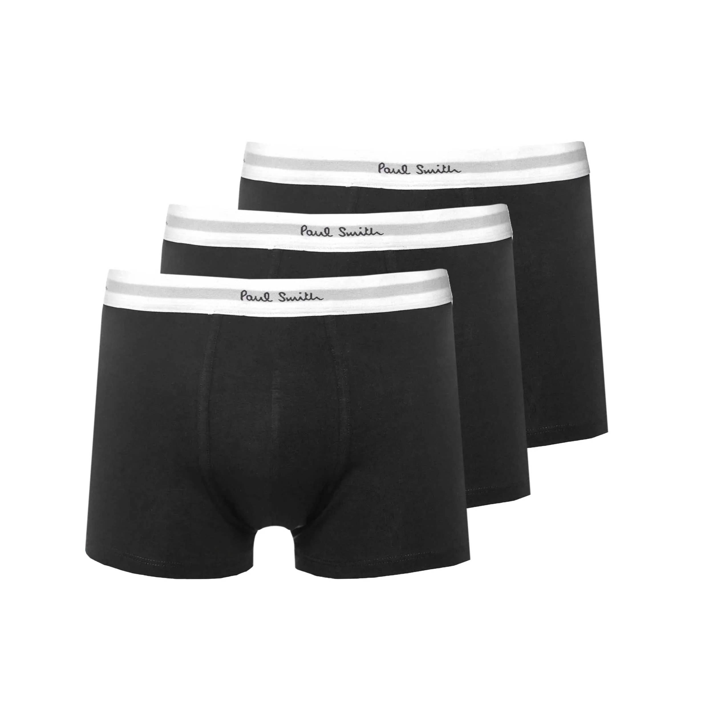 Paul Smith Trunk 3 Pack White Band Underwear in Black