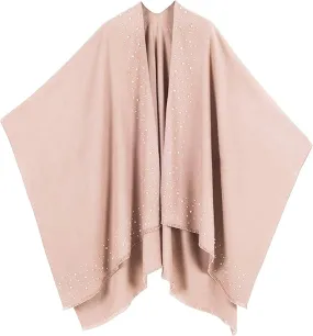 Pearl Mauve Luxurious Knit Sweater Poncho Cardigan