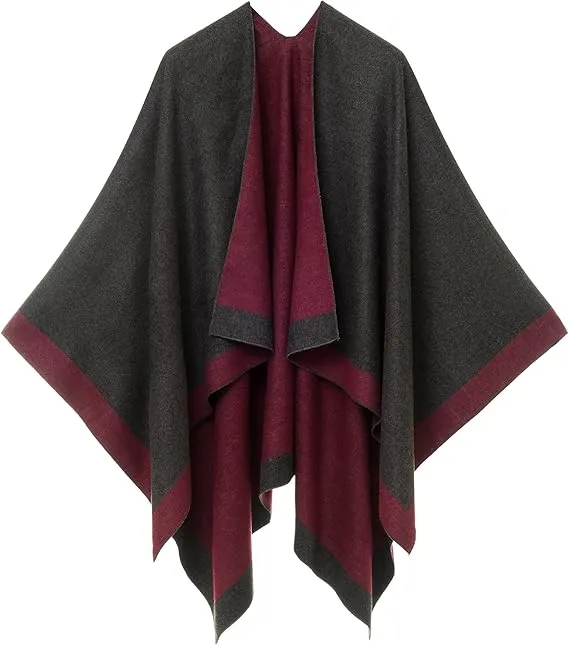 Pearl Mauve Luxurious Knit Sweater Poncho Cardigan