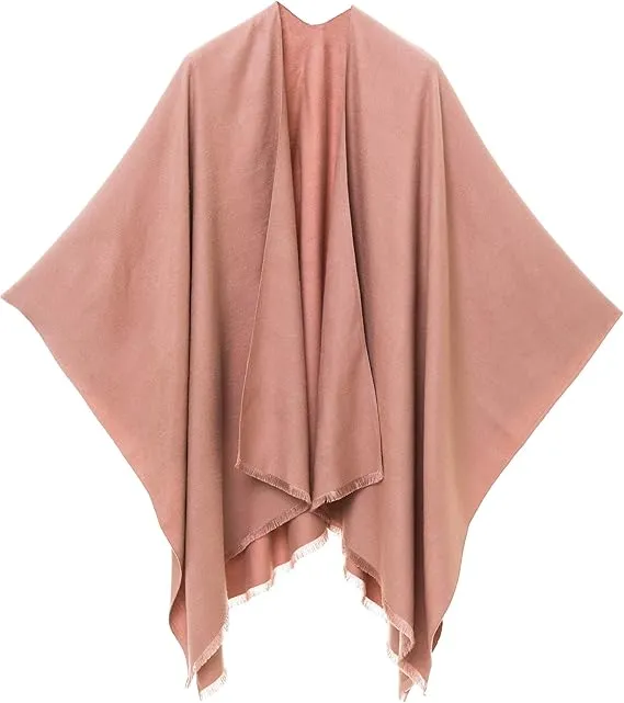 Pearl Mauve Luxurious Knit Sweater Poncho Cardigan