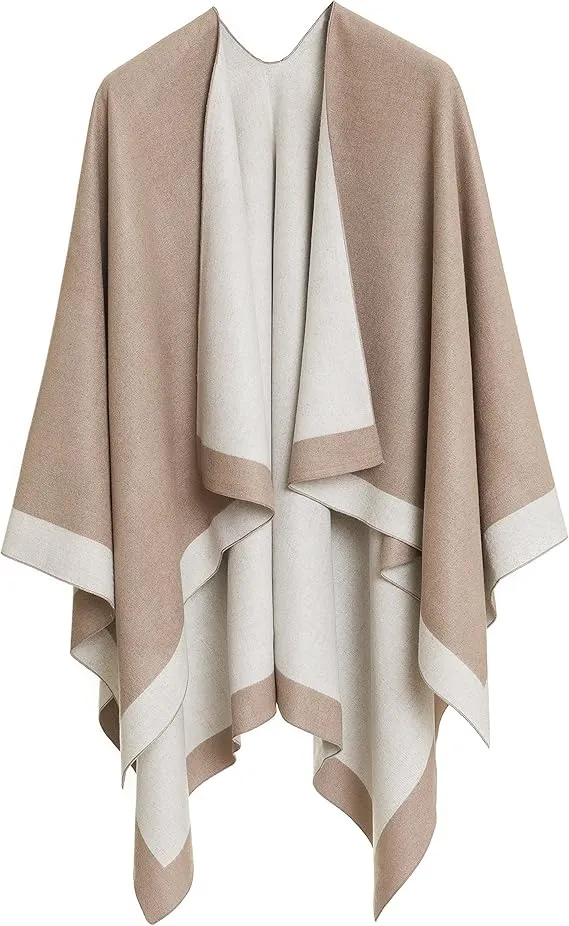 Pearl Mauve Luxurious Knit Sweater Poncho Cardigan