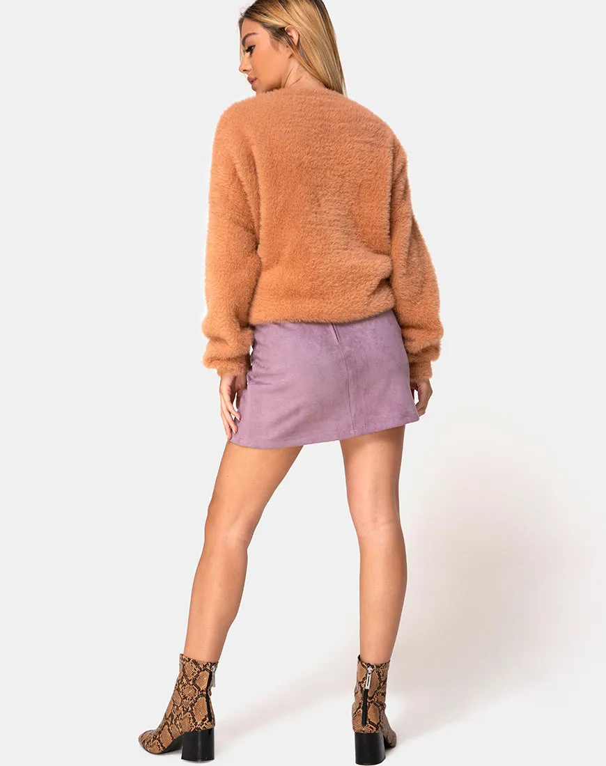 Pelmo Skirt in Suede Purple