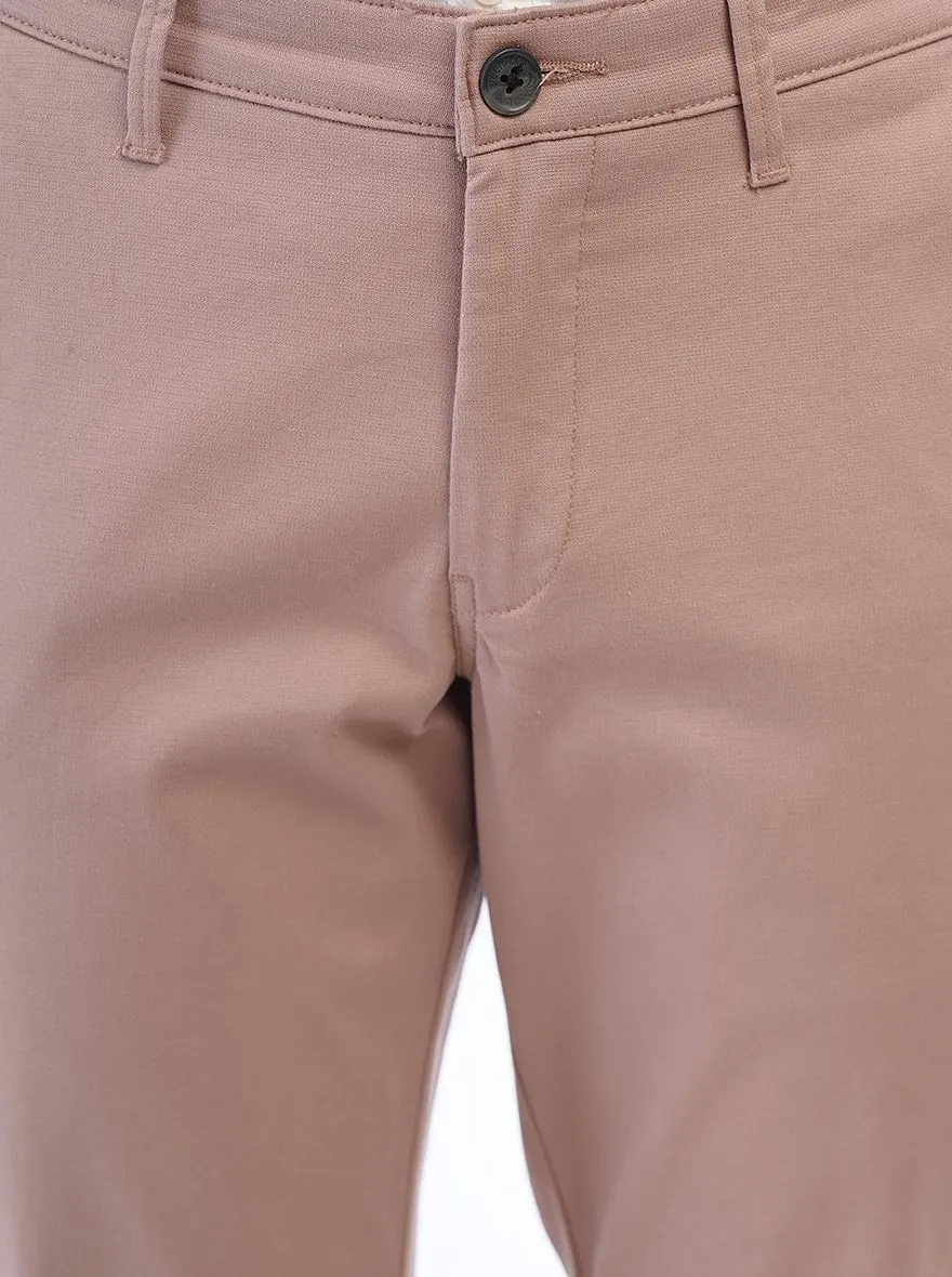 Pink Solid Neo Fit Casual Trouser | Greenfibre