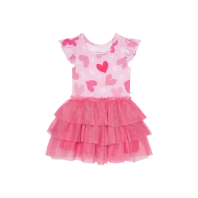 Posh Peanut Daisy Love Ruffled Cap Sleeve Tulle Dress