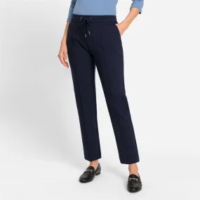 Pull On Cropped Trouser in Ink Blue