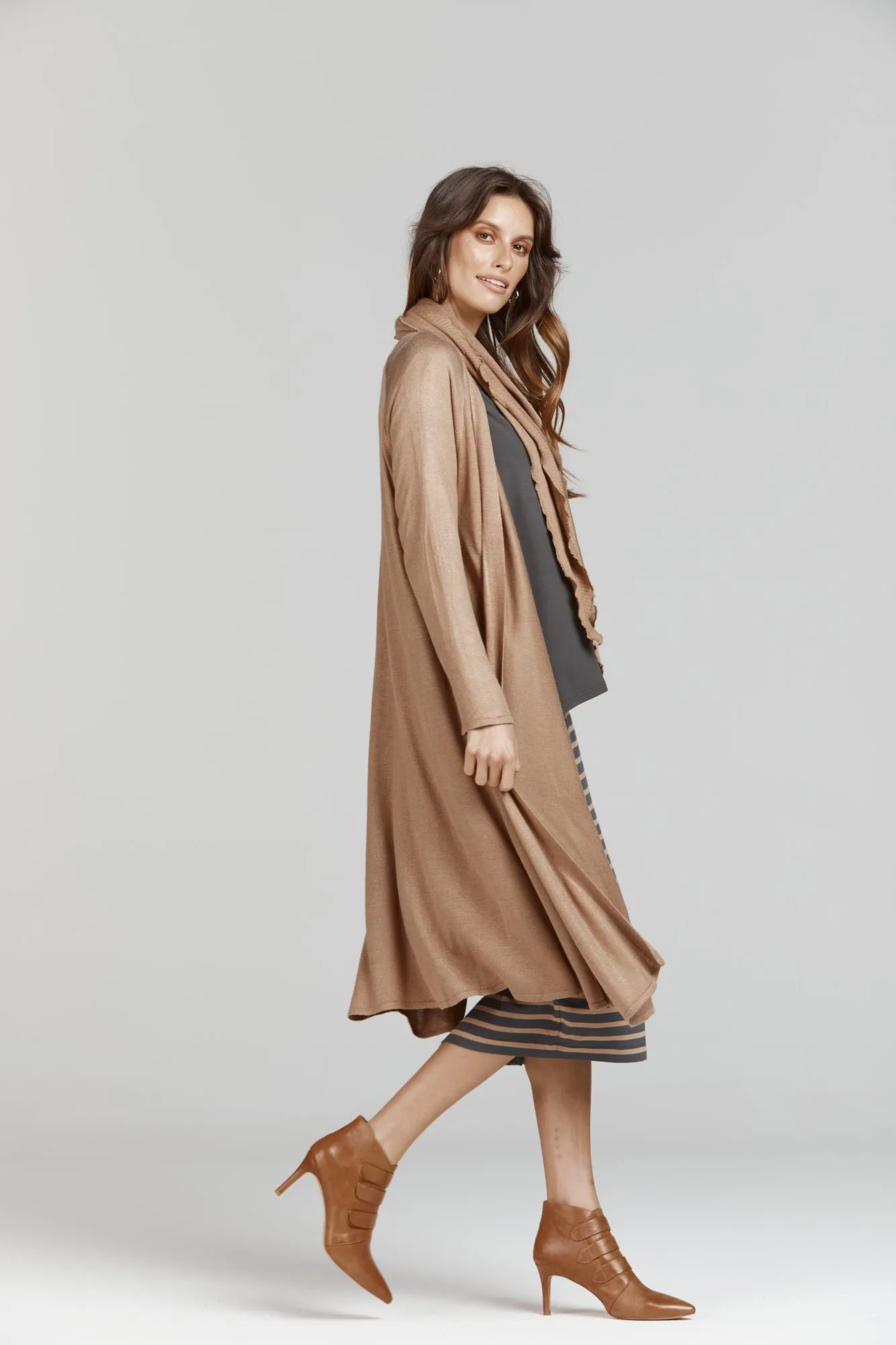 Quatro Cashmere/Bamboo Duster Jacket - Nougat