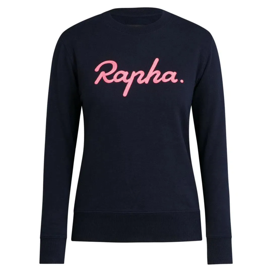 RAPHA Women Logo Sweatshirt - Navy/High-Vis Pink