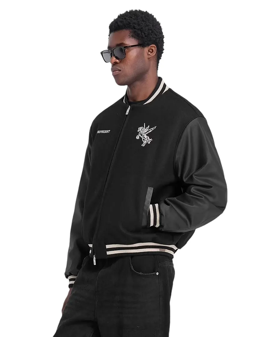 Represent MLM1127 Bellerophon Wool Varsity Jkt Blk