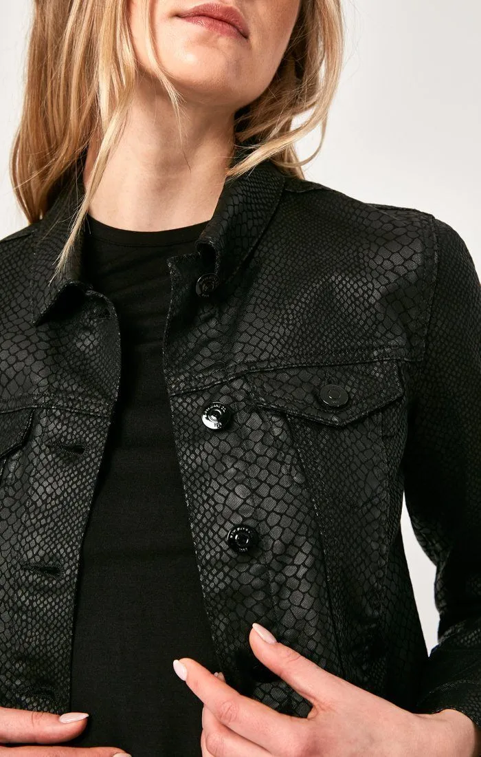 SAMANTHA JACKET IN BLACK SNAKE