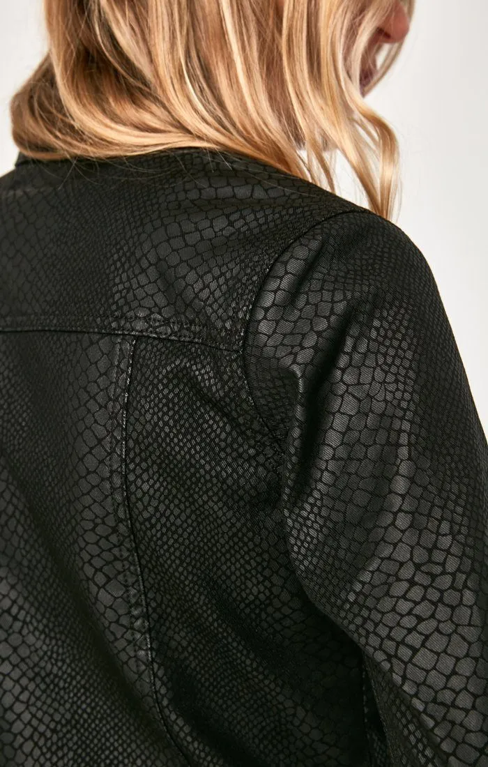 SAMANTHA JACKET IN BLACK SNAKE