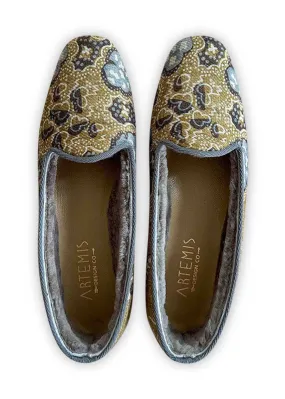 Sample Women's Patterned Cotton & Shearling Loafers - Size 38