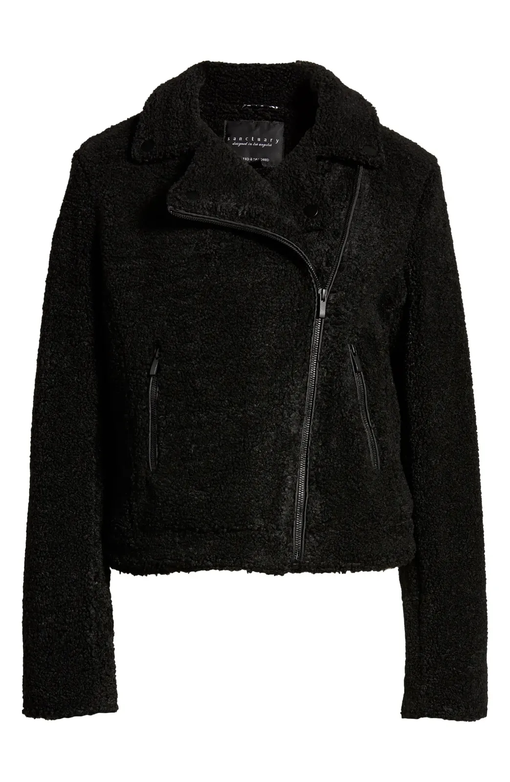 Sanctuary Classic Faux Shearling Moto Jacket