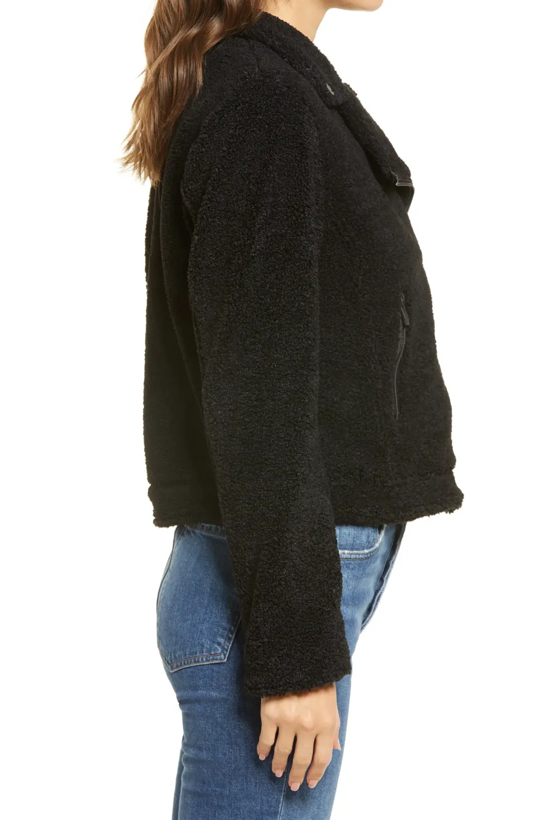 Sanctuary Classic Faux Shearling Moto Jacket