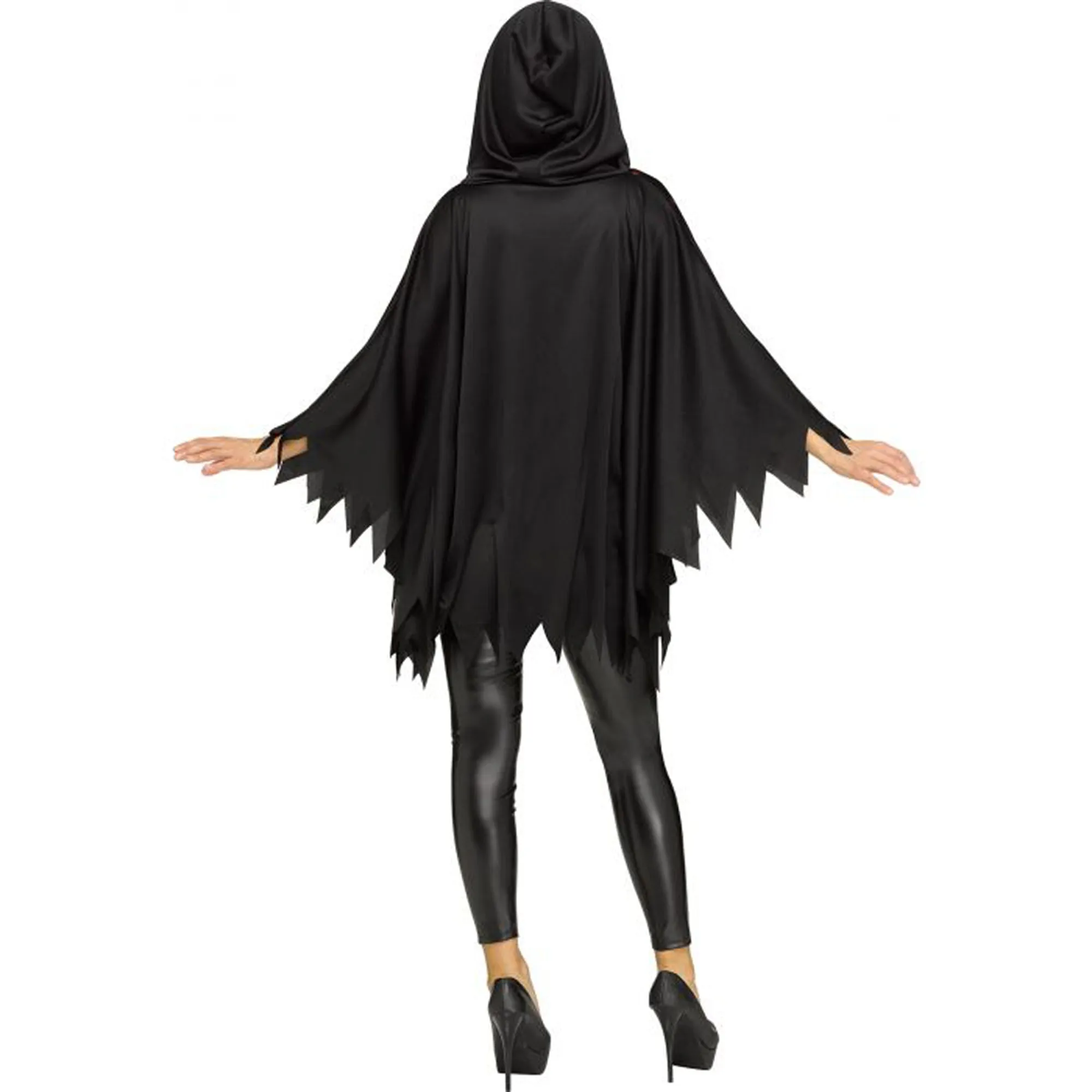 Scream Ghost Face Glittering Poncho for Adults