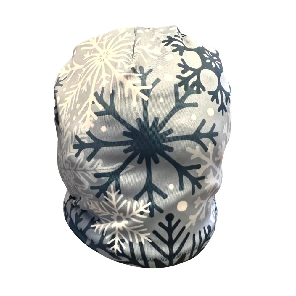 Silver Snowflakes Fleece Lined Hat