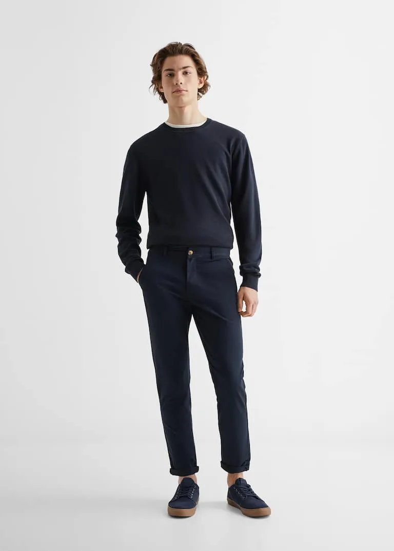 Straight cotton trousers