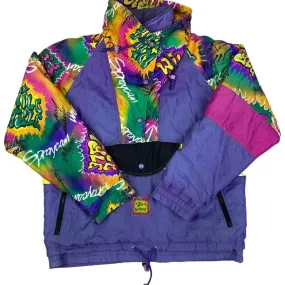 Vintage 80s 90 Purple Extremely Rare The Wild Style Zip Down Graffiti Jacket XL