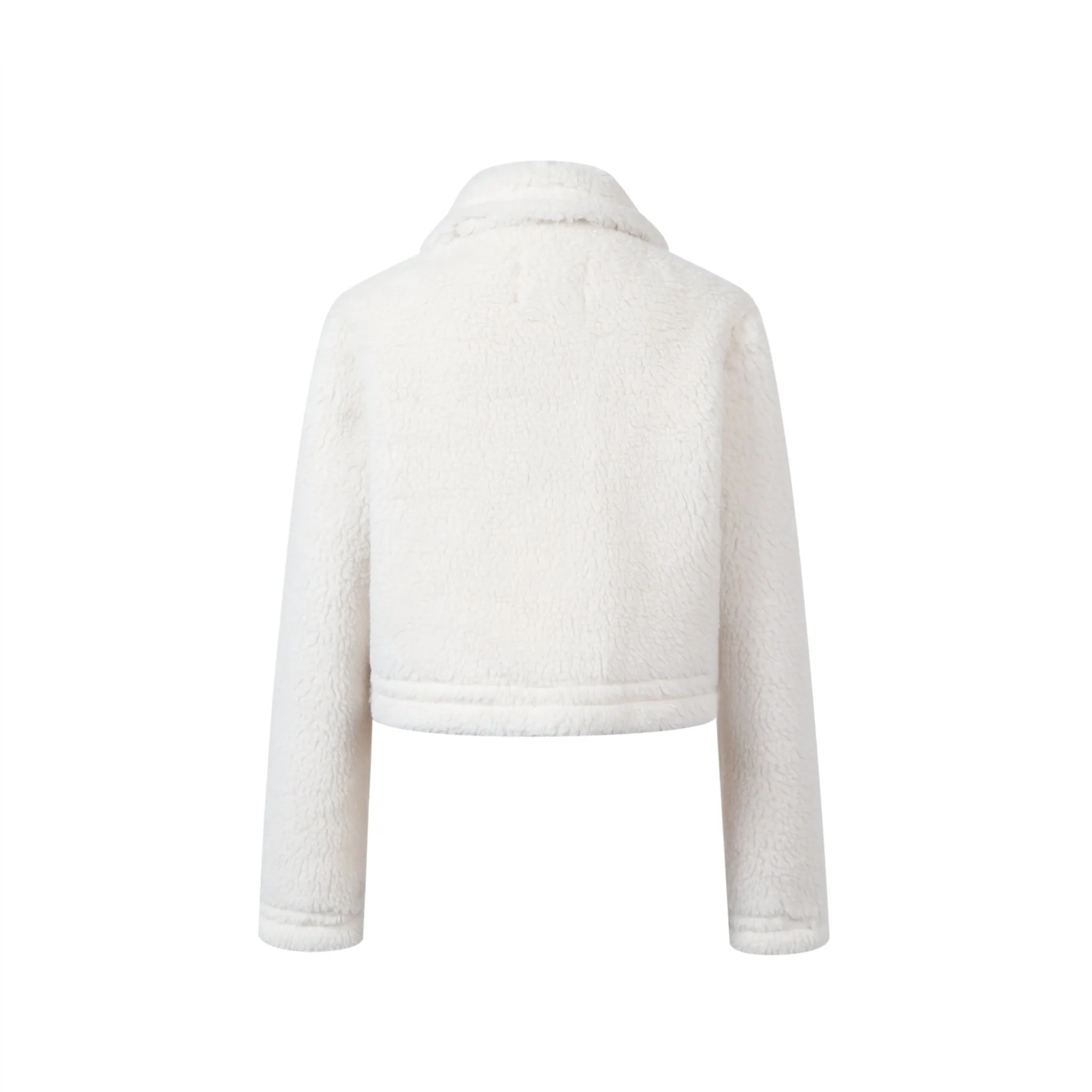 White Short Faux Shearling Jacket