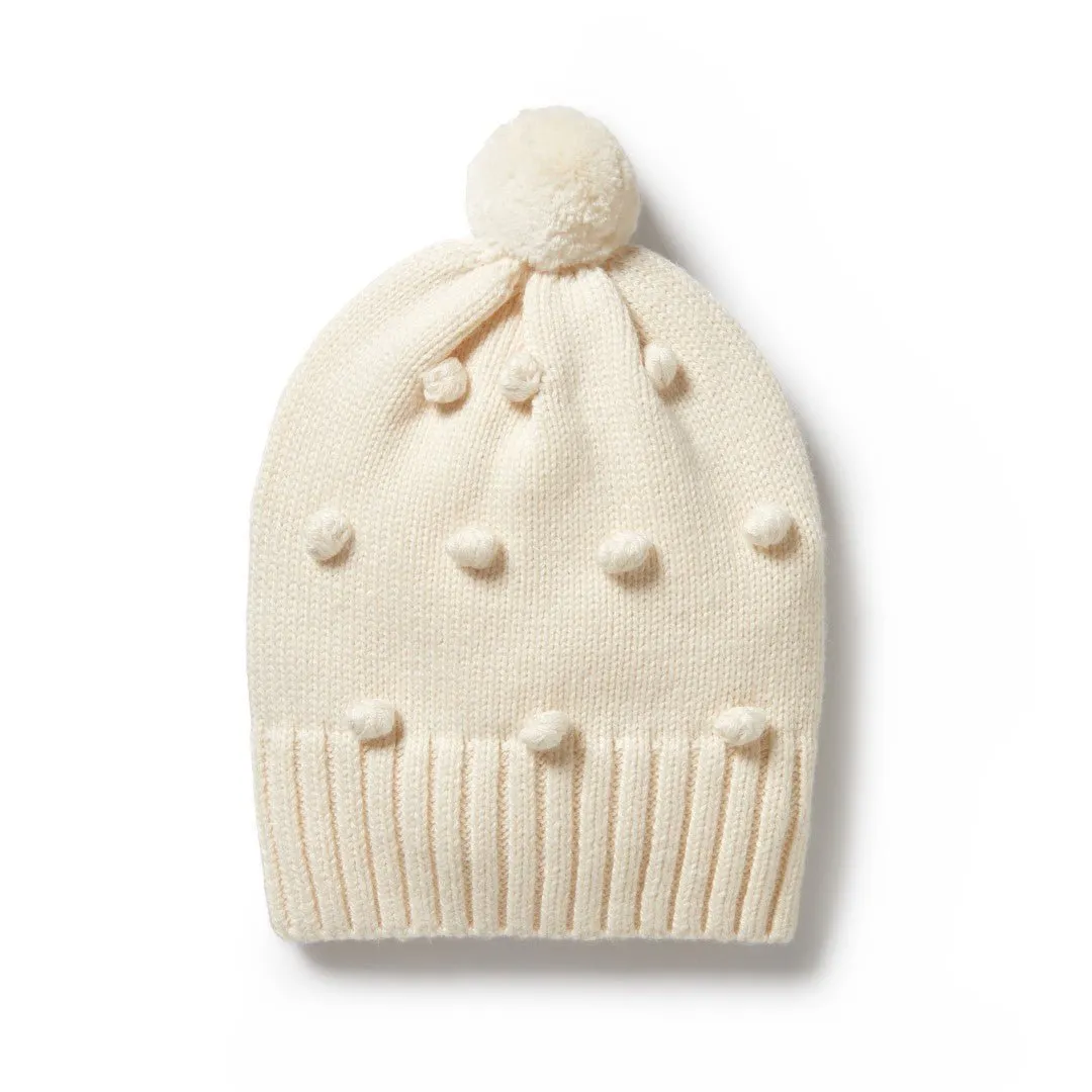 Wilson & Frenchy Ecru Knitted Bauble Hat