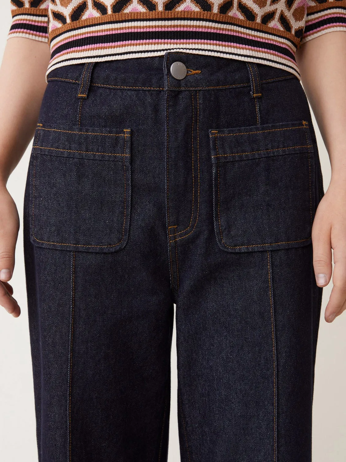 Woven Jeans Romy Bleu