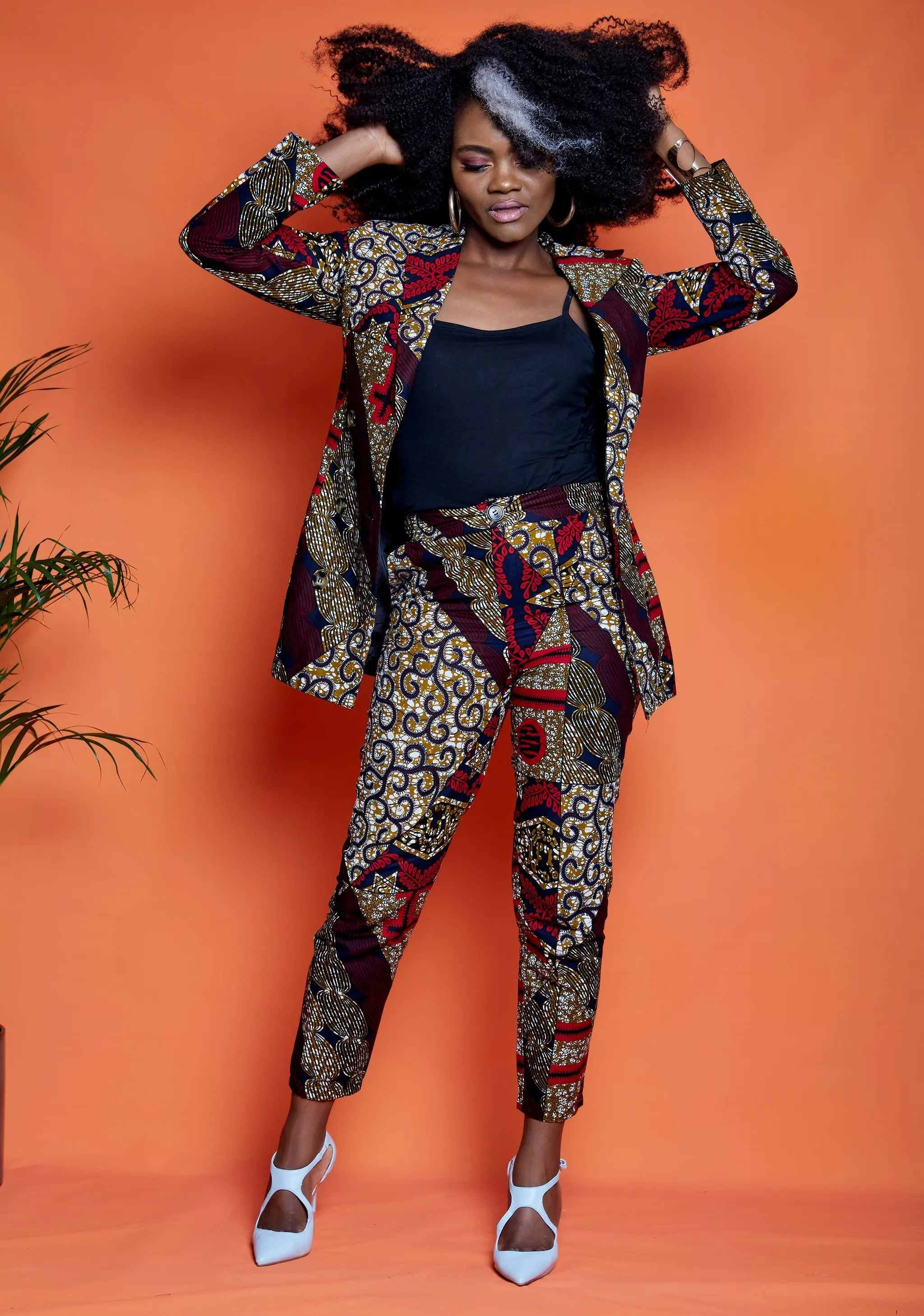 Yemme African Print Double Breasted Blazer